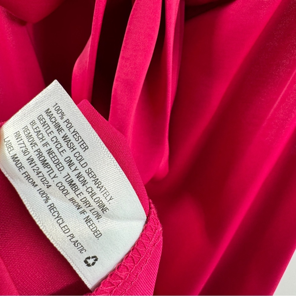 A New Day Hot Pink High Neck Tie Back Tank Top Sleek Finish Size Large - Picture 8 of 8